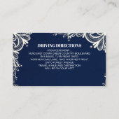 海軍ブルー航海のウェディング エンクロージャーカード (裏面)