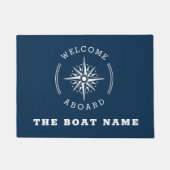 海軍ブルー航海のコンパス船 ドアマット (正面)