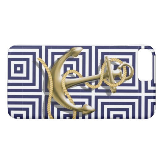 海軍プレッピーなパターン航海のないかり Case-Mate iPhoneケース (裏面(横))