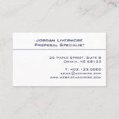 海軍プロフェッショナルシンプルモダン 名刺 (裏面)