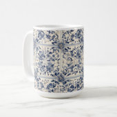 海軍ペルシャ絨毯パターン コーヒーマグカップ (正面左)