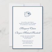 海軍ボーダーを持つカキの招待状V1 招待状 (正面)