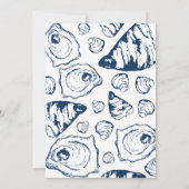 海軍ボーダーを持つカキの招待状V1 招待状 (裏面)