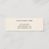 海軍ボーダーベージュ色の卒業の発表の名刺 コーリングカード (裏面)