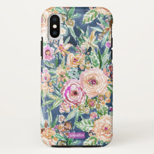 海軍マウイの考え方のカラフルな熱帯花柄 iPhone X ケース