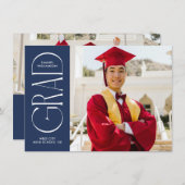 海軍ミニマモダンリストの卒業発表 招待状 (正面/裏面)