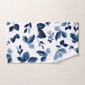 海軍モダンおよび白色水彩植物学 バスタオルセット (ハンドタオル)