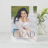 海軍モダンタイポグラフィ2写真卒業 案内状 (スタンド正面)