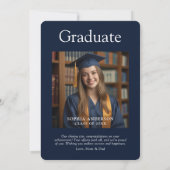 海軍モダン卒業エレガント写真発表 招待状 (裏面)