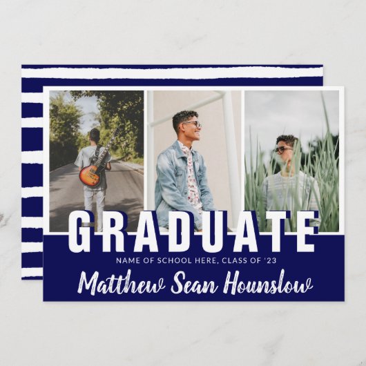 海軍モダン卒業生3写真部卒業 案内状 (正面/裏面)