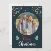 海軍モダン家族のクリスマスカード 招待状 (正面)