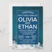 海軍モダン沿岸航海の結婚式招待状 招待状 (正面)