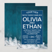 海軍モダン沿岸航海の結婚式招待状 招待状 (正面/裏面)