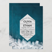 海軍モダン沿岸航海の結婚式招待状 招待状 (正面/裏面)