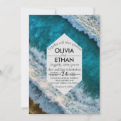 海軍モダン波航海の結婚式招待状 招待状 (正面)