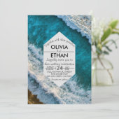 海軍モダン波航海の結婚式招待状 招待状 (スタンド正面)