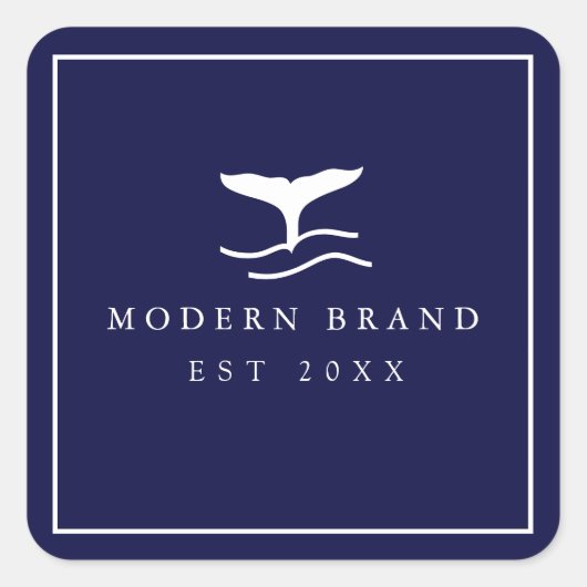 海軍モダン航海の沿岸エレガント鯨フィン スクエアシール (正面)