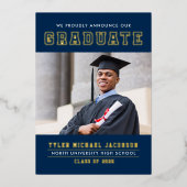 海軍モダン金ゴールド大学院写真修士会 箔招待状 (正面)