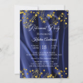 海軍モダン金ゴールド退職パーティの招待状 招待状 (正面)