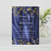 海軍モダン金ゴールド退職パーティの招待状 招待状 (スタンド正面)