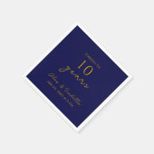 海軍モダン金ゴールド10周年結婚パーティー スタンダードカクテルナプキン (角)