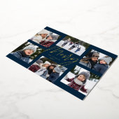 海軍モダン金ゴールド6メリー写真クリスマスコラージュ 箔シーズンカード (回転した状態)