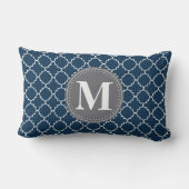 海軍モノグラムののモロッコ格子/グレー ランバークッション (裏面)