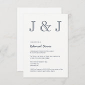 海軍モノグラムのリハーサルの夕食の招待状 招待状 (正面/裏面)