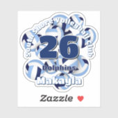 海軍ライトブルーバレーボールチーム名のクラスター シール (シート)