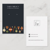 海軍レトロクリスマス飾りスタッドイヤリングディスプレイ 名刺 (正面/裏面)