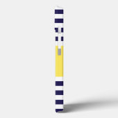 海軍レモン色のストライプなモノグラム Case-Mate iPhoneケース (裏面 / 左)