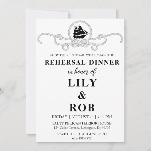 海軍ロープリハ航海のーサルディナー招待状 招待状 (正面)