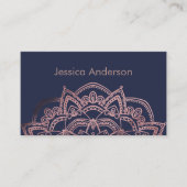 海軍上のエレガントなばら色の金ゴールドホイルの曼荼羅 名刺 (正面)