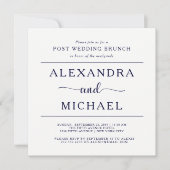 海軍優雅|の最小主義のポストの結婚式のブランチ 招待状 (正面)