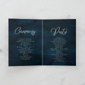 海軍光沢の濃紺の水彩画の結婚式 プログラム (内部)