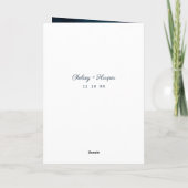 海軍光沢の濃紺の銀製のカスタムな結婚式の写真 サンキューカード (裏面)