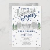 海軍冒険のベビーシャワーの招待状の男の子のベビー 招待状 (正面/裏面)