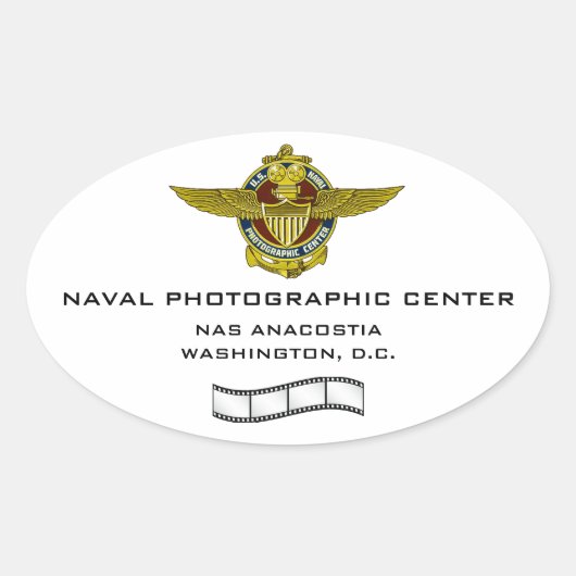 海軍写真センターのシール 楕円形シール (正面)