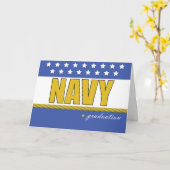 海軍卒業の青、星、ロープとの金ゴールド カード (黄色い花)
