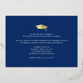 海軍卒業写真はっきりしたキャモダンップ実在金ゴールド 箔招待状 (裏面)