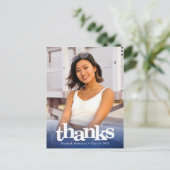 海軍卒業写真はっきりしたタイポグラフィ感謝していユー ポストカード (スタンド正面)