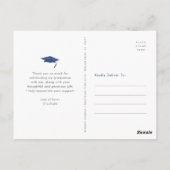 海軍卒業写真はっきりしたタイポグラフィ感謝していユー ポストカード (裏面)