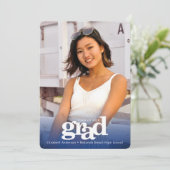 海軍卒業写真はっきりしたタイポグラフィ 案内状 (スタンド正面)