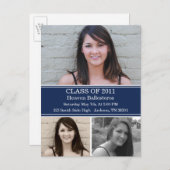 海軍卒業式ポストカード招待状 インビテーションポストカード (正面/裏面)