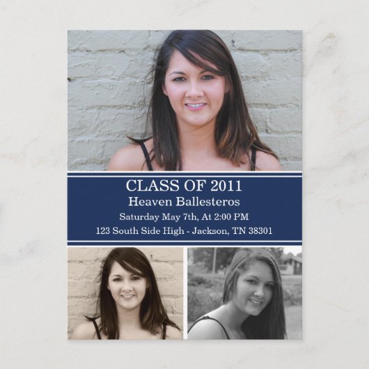 海軍卒業式ポストカード招待状 インビテーションポストカード (正面)