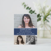 海軍卒業式ポストカード招待状 インビテーションポストカード (スタンド正面)