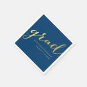 海軍卒業式金ゴールド脚本 スタンダードカクテルナプキン (角)