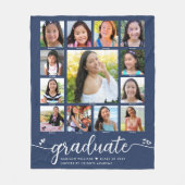 海軍卒業式K-12スクリプモダント写真コラージュ フリースブランケット (正面)