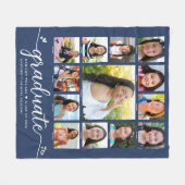 海軍卒業式K-12スクリプモダント写真コラージュ フリースブランケット (正面(横))