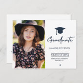 海軍卒業 | スクリプモダントシンプル写真 ポストカード (正面/裏面)